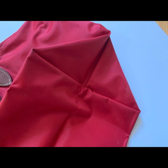 Auth Longchamp Le Pliage red top handle tote bag M - Picture 6 of 13